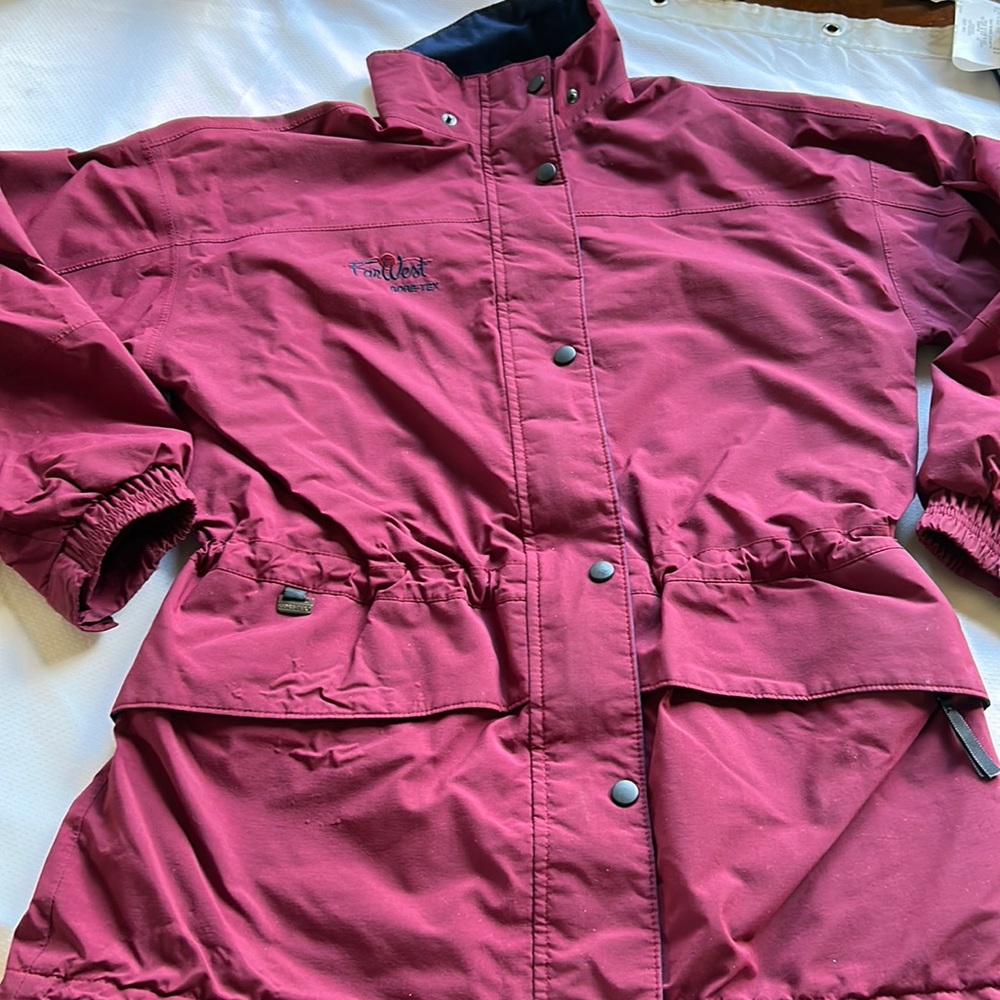 Vintage Farwest Gore-Tex Jacket Burgundy Water Resistant Camping Hiking Outdoor